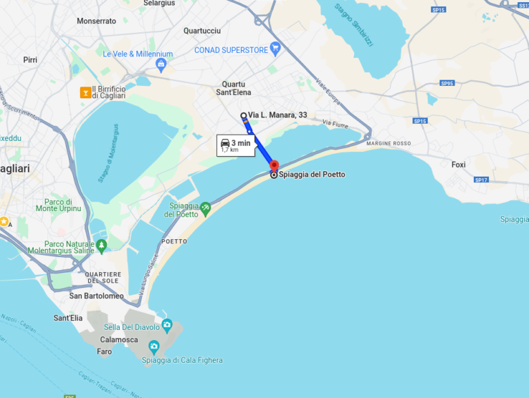 Poetto waterfront near Quartu Sant'Elena